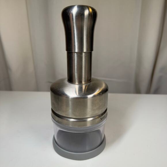 Norpro Stainless Steel Hand Food Chopper Rotating Blade Mini Mincer w/ Container - Picture 6 of 9